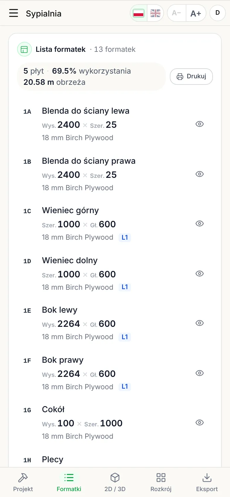 Krok 5: Zobacz, jak lista formatek nadąża